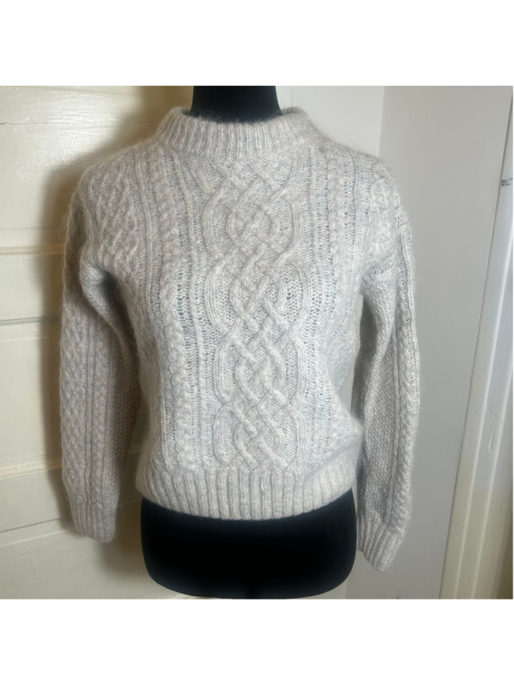 Women's Alex Mill Cable Knit Crew Neck Pullover Sweater Fisherman Fall Academia